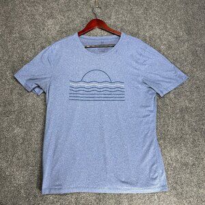 RISE Tee Shirt Mens Medium Blue Cotton Short Sleeve Crew Neck Graphic Tee